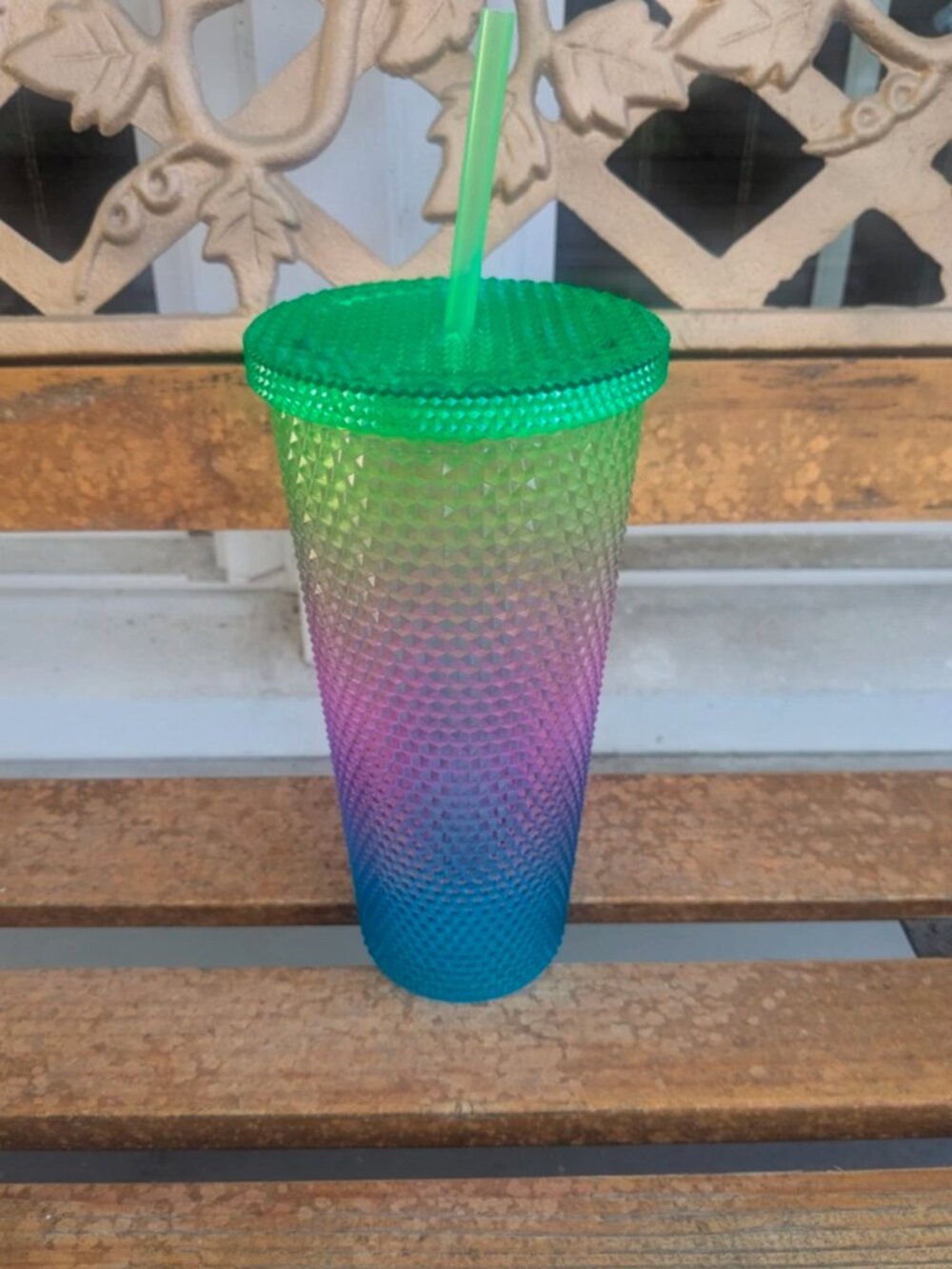 BPA Free Studded Ombre 24 oz Tumbler with Lid and Straw